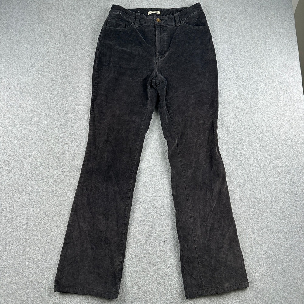 St. John's Bay Pants Womens 4 Stretch Black Corduroy